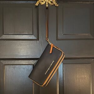 Dooney & Bourke Black and Tan City Double Zipper Wallet/Wristlet